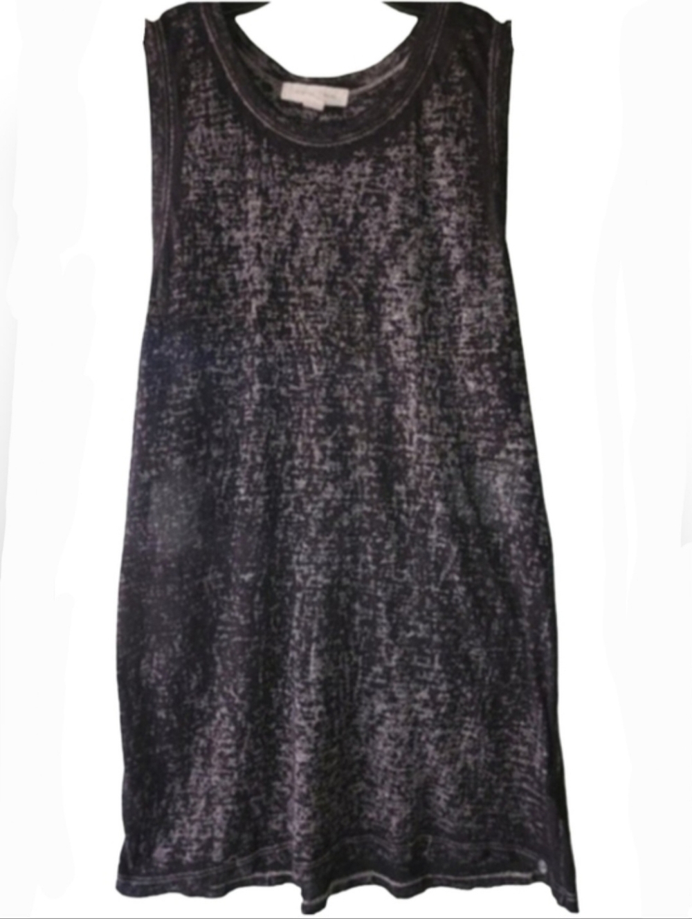 TREASURE & BOND Black Burnout Tank Top Size Small Distressed Grunge Raw Edge